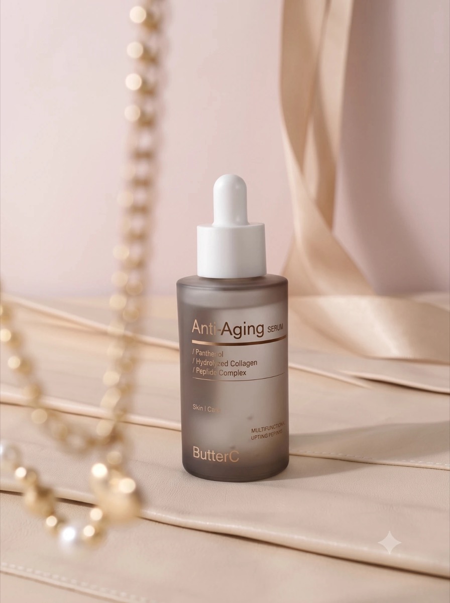 Anti-Aging Serum Butter-C, chai thuỷ tinh mờ kèm ống nhỏ giọt