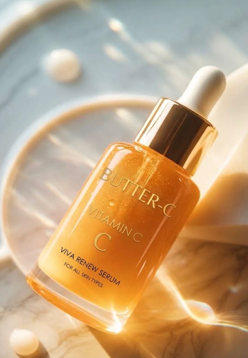 Serum vitamin C Butter-C Viva Renew, chai thuỷ tinh kèm ống nhỏ giọt nắp kim loại