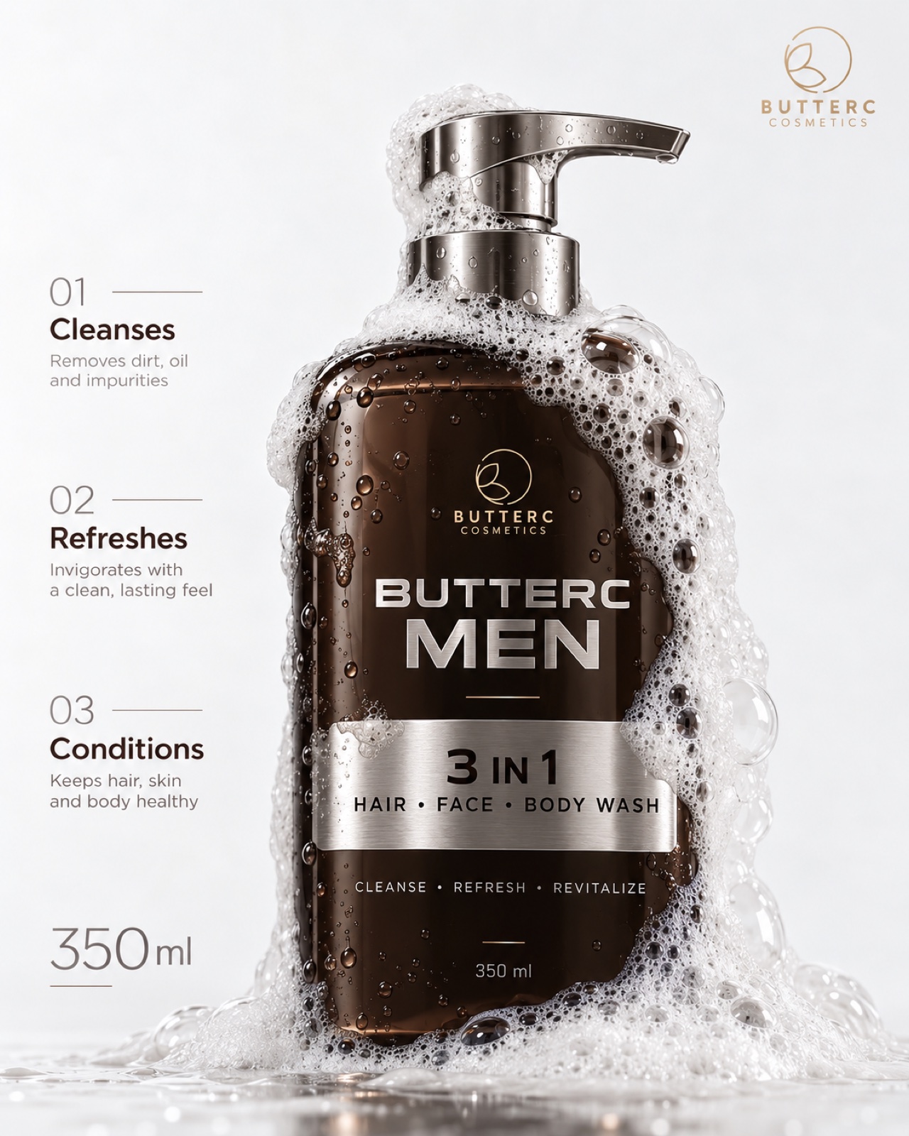 Chân dung người đàn ông tóc ướt trước tường gạch men