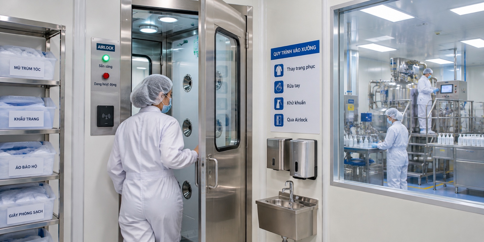 Thiết kế nhà xưởng GMP mỹ phẩm: phân khu và luồng một chiều