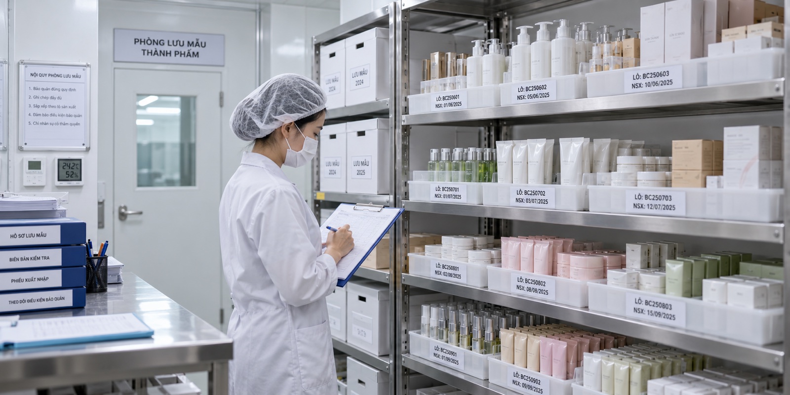 Mẫu lưu mỹ phẩm và truy xuất lô theo GMP